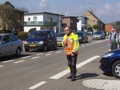 Een verkeersleider die voor een hopeloze staak stond.