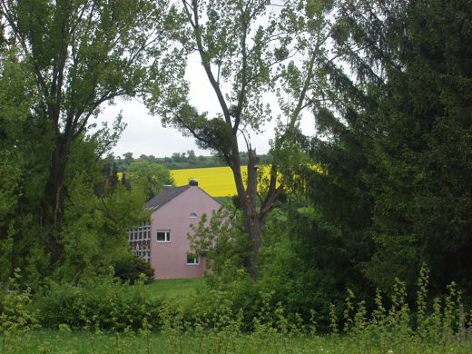 Trap geklommen voor dit beeld bij Oud Lemiers, onderdeel van Blauwe wandeling.