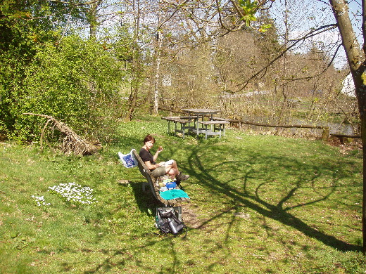 Bij de ruine van Ginsberg de thee genuttigd.