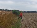 Bert recht langs de grens speurend. Het rechter been in Limburg en het linkerbeen in Brabant.