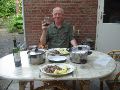 Bij Bert thuis de dag afgesloten met Cock au Vin. <br>Verfijning van het standaardrecept: De champignons ook even flamberen alvorens die toe te voegen aan de kippenbrij.