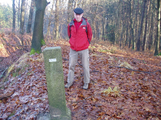 Grenspaal 382 langs een parallel-paadje.