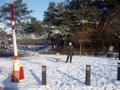 Wij starten bij 429. De laatste paal van de vorige wandeling. Nu in de sneeuw vastgelegd.